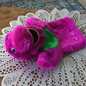 Barney the purple dinosaur puppet